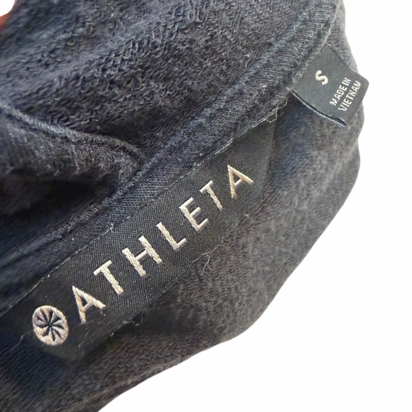 Athleta Pullover tencel modal washed Black Hoodie tulip crossover sweatshirt S - Picture 5 of 5
